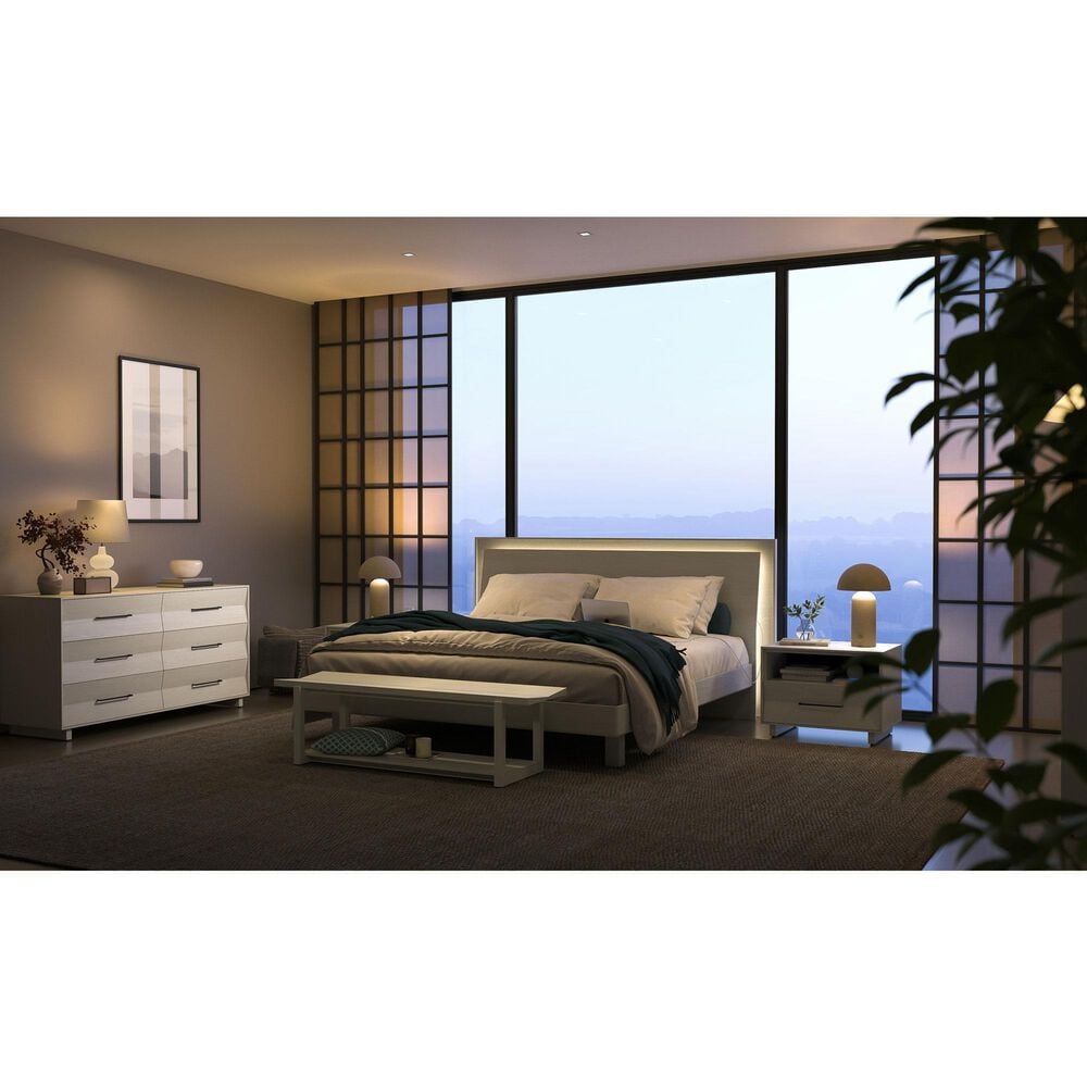 BDI Kava 28&quot; 1-Drawer Nightstand in Washed Oak with Outlets and USB Ports, , large