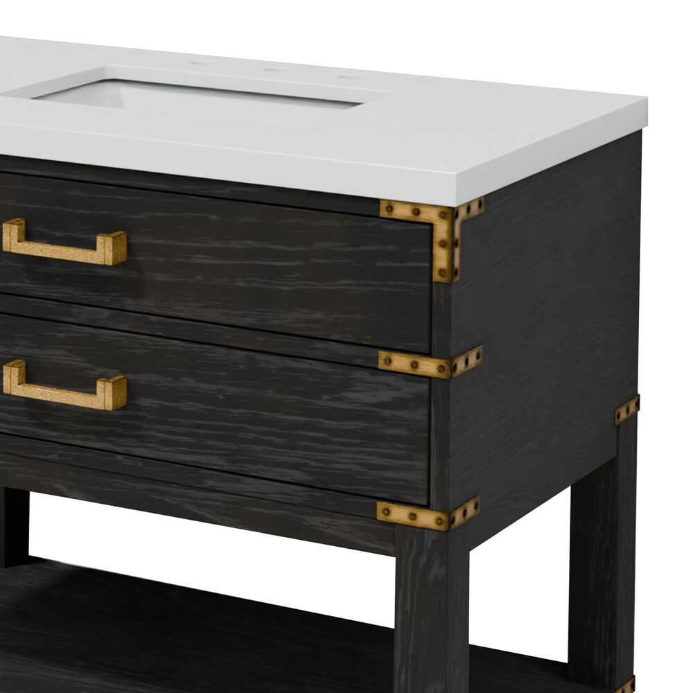 Lexora Home Norwalk 36&quot; Single Bathroom Vanity in Black Oak with White Cultured Marble Top and Rectangular Sink, , large