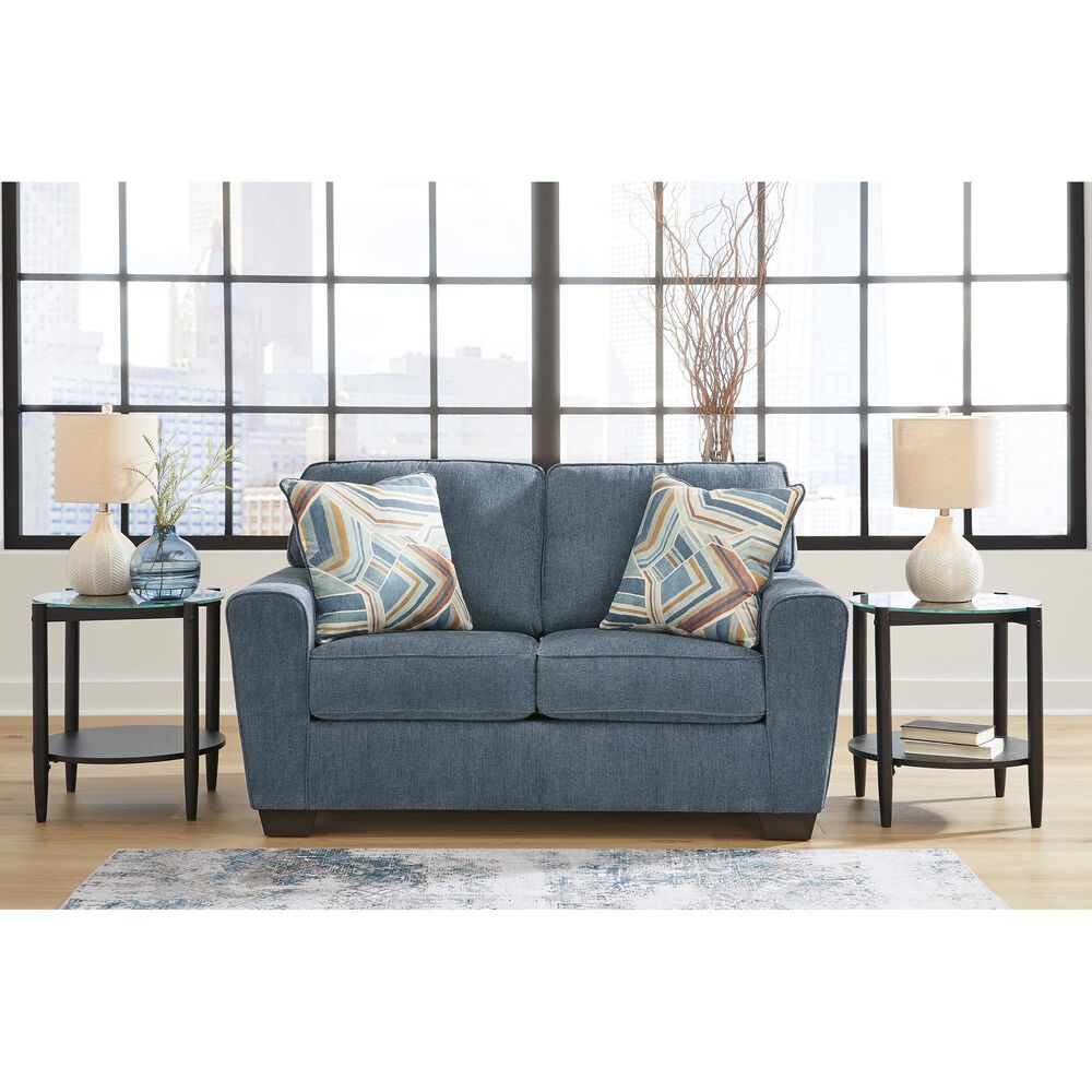 Ashley Cashton Stationary Loveseat in Blue, , large