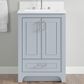 37B Lucerne 24" Single Bathroom Vanity Cabinet in Soft Blue with Marble Top and Backsplash, , large