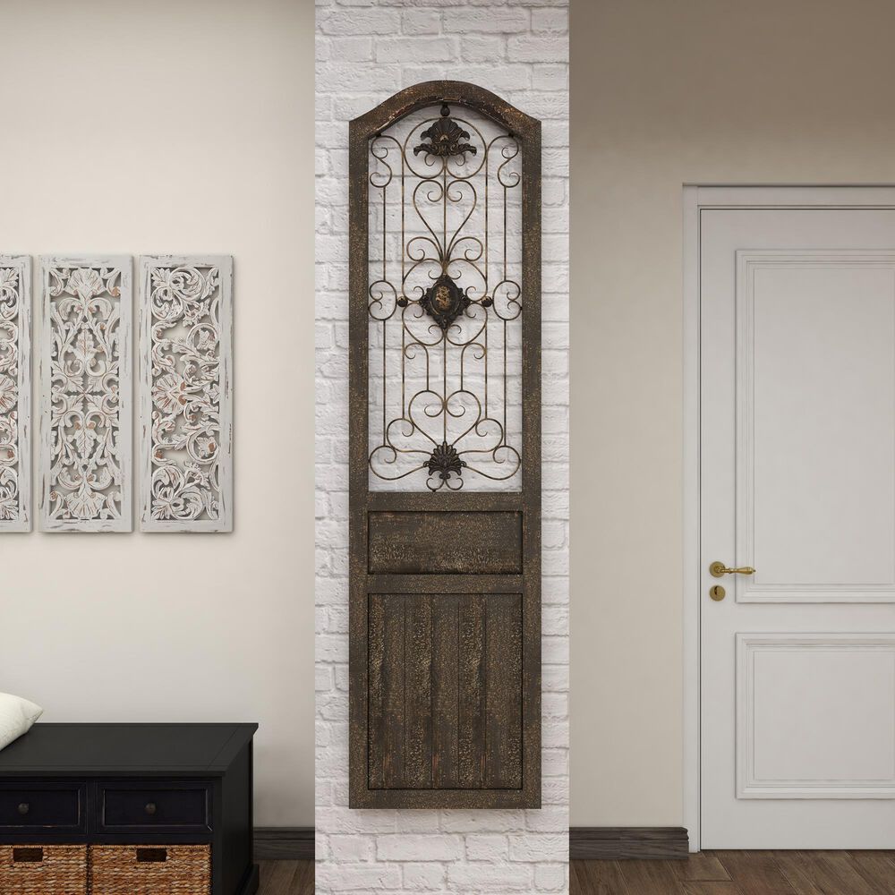 Maple and Jade 72&quot; x 19&quot; Wall Decor in Distressed Brown, , large