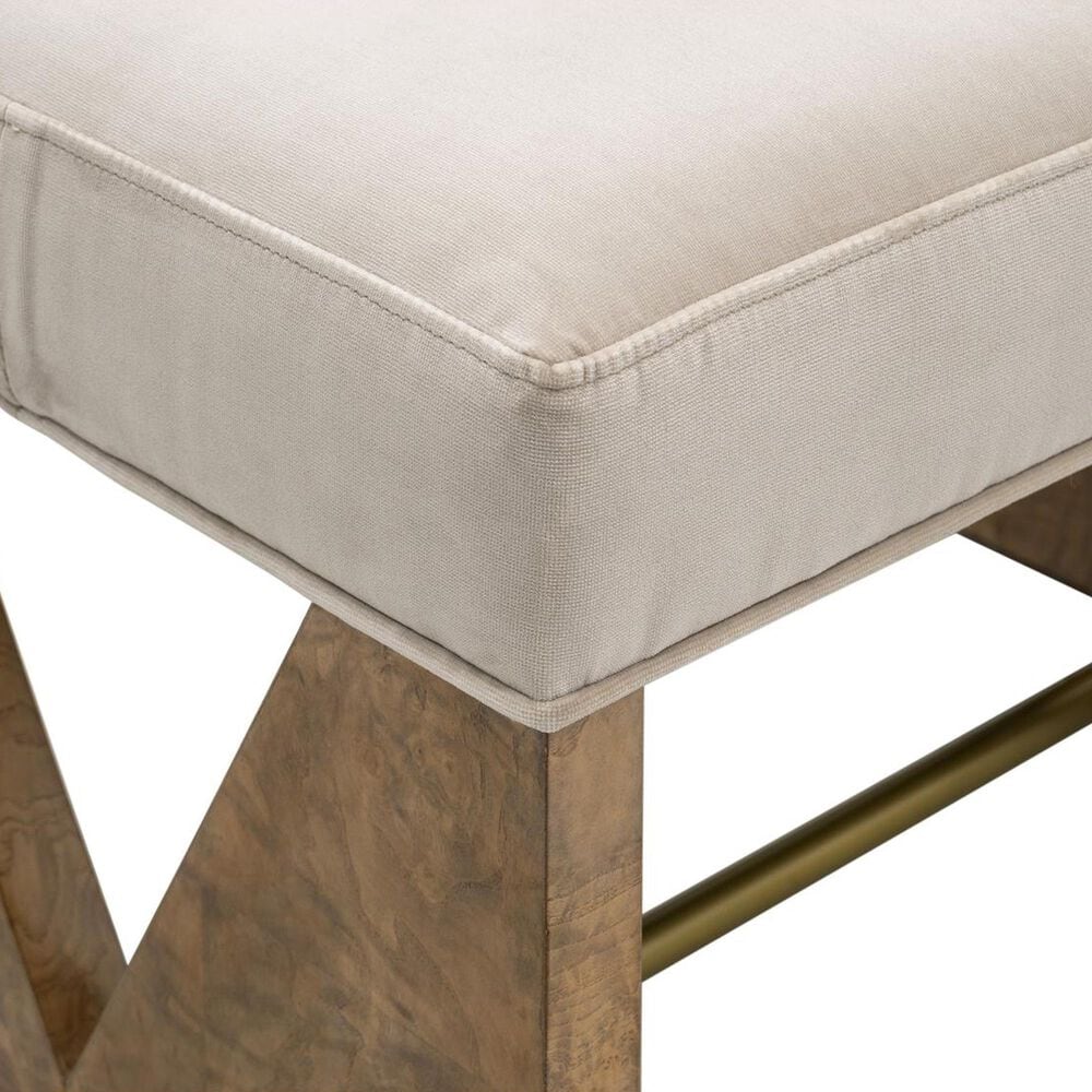 Bassett Mirror Company Laurent Accent Stool in Brown Ash Burl, , large