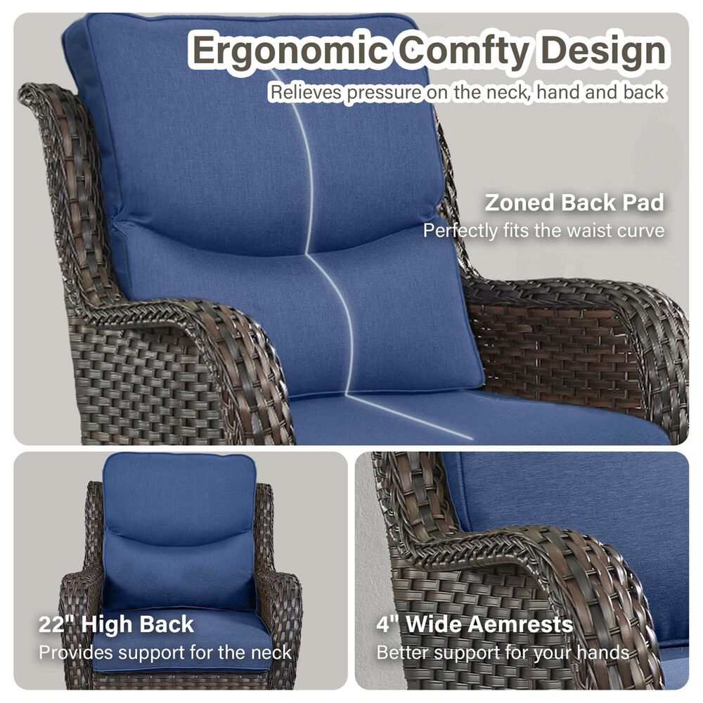 Sunwell Garden Carolina Patio Swivel Glider Chair in Blue (Set of 2), , large