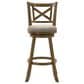 Armen Living Kodi Swivel Bar Height Stool with Static Gray in Sepia Brown, , large