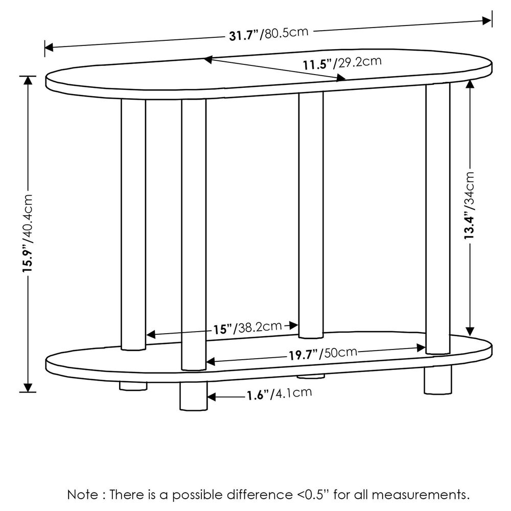 HOMLUX Turn-N-Tube 2-Tier Oval Side Display Rack in White and Virgin White, , large