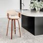 Blue River Daxton 30" Swivel Barstool in Cream and Walnut, , large