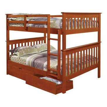 Forest Grove Full over Full Mission Bunk Bed with Drawers in Light Espresso, , large