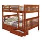 Forest Grove Full over Full Mission Bunk Bed with Drawers in Light Espresso, , large