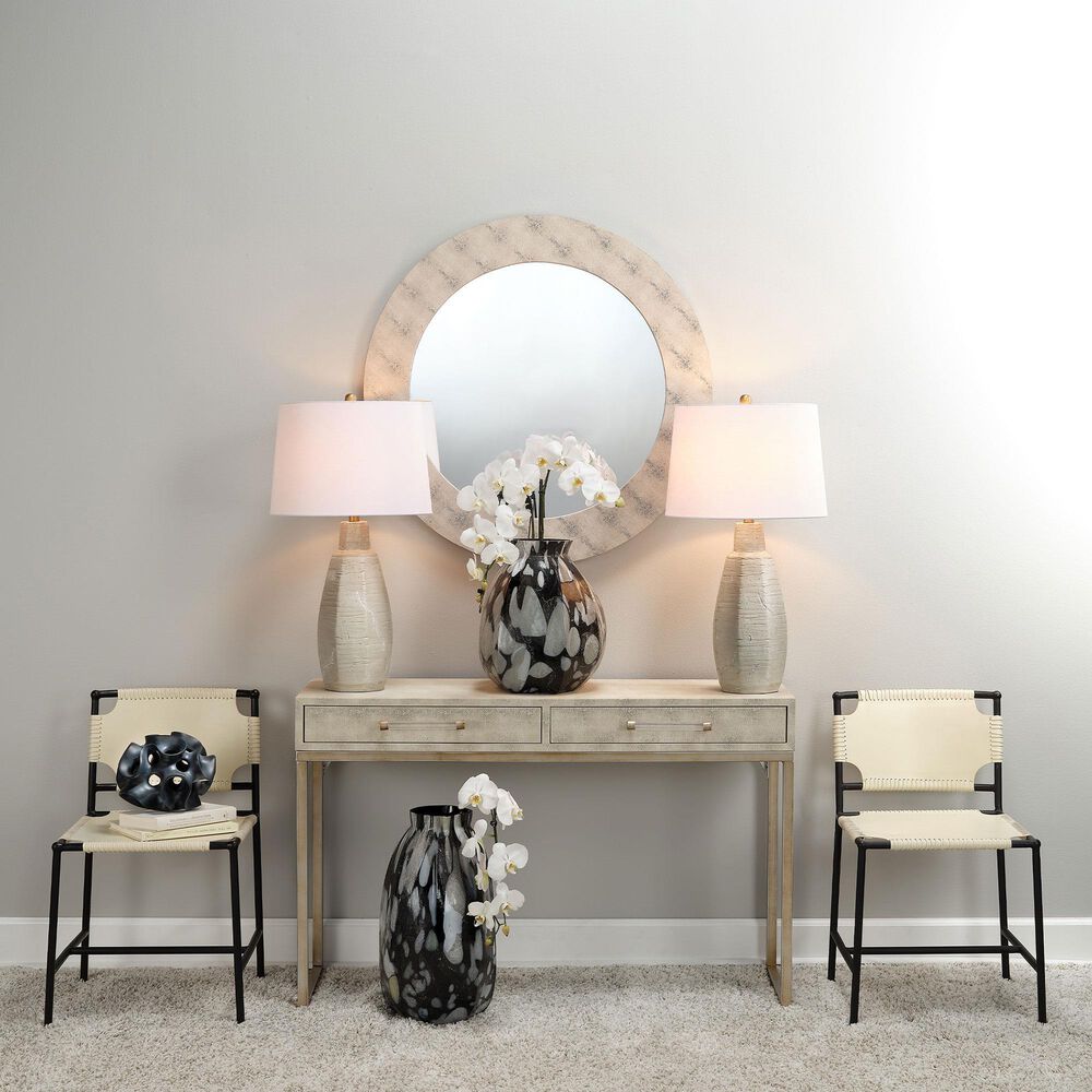 Jamie Young Beckett Round Mirror in Ivory, , large