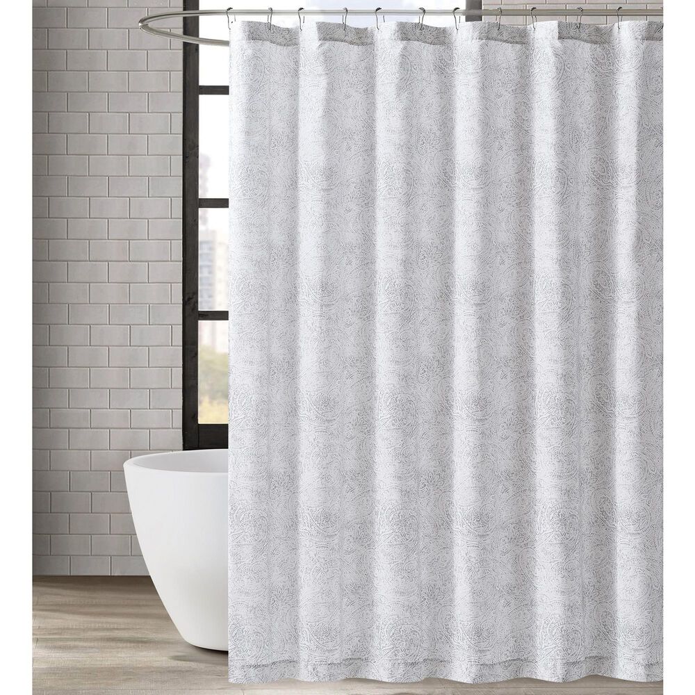 Pem America London Fog Sasha Shower Curtain in White, , large