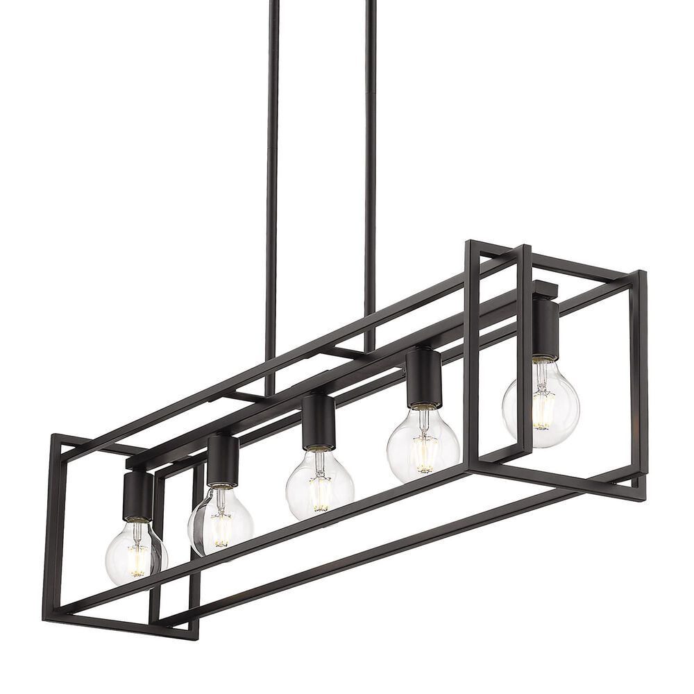Golden Lighting Tribeca 5-Light Linear Pendant in Matte Black, , large