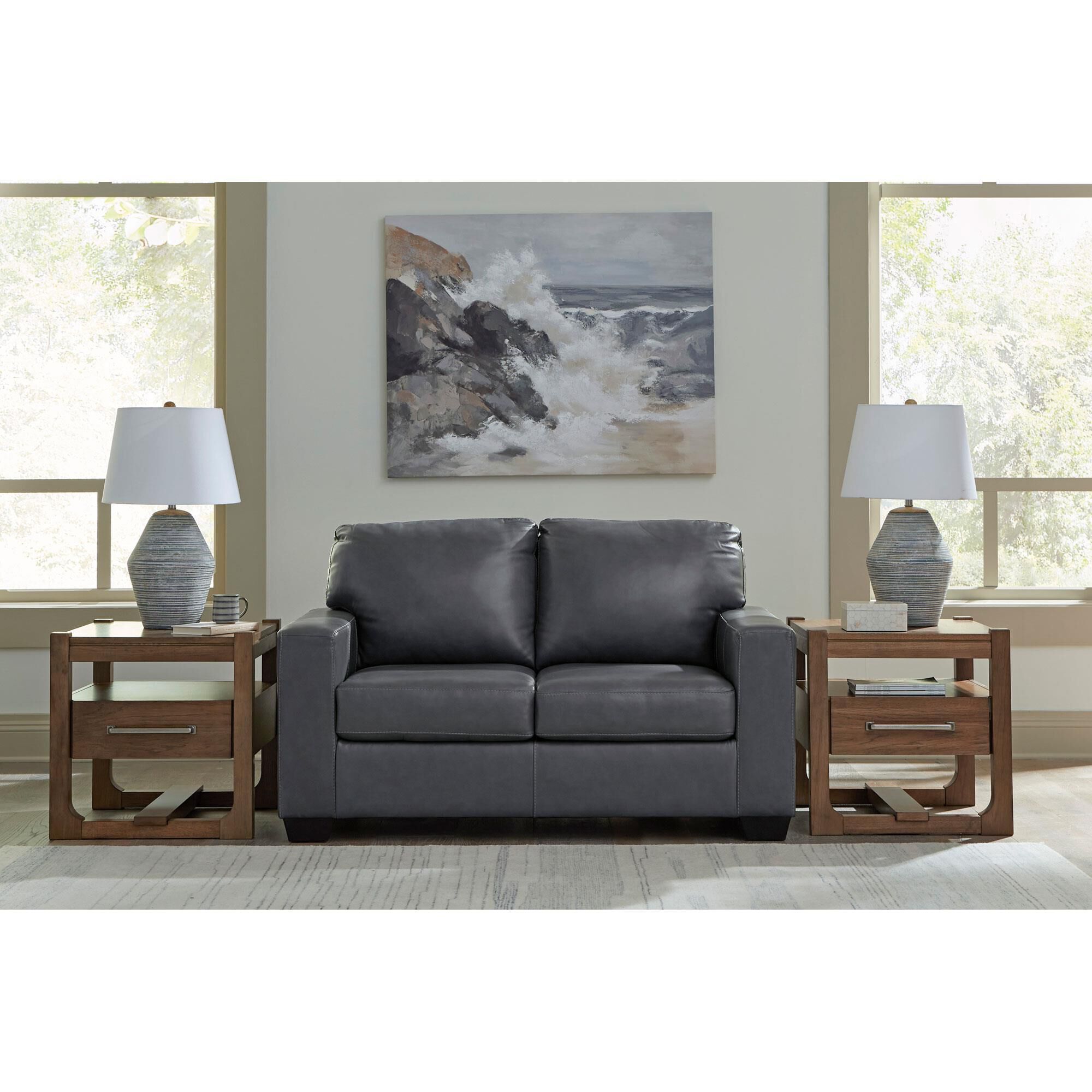 Ashley Bolsena Stationary Loveseat in Admiral