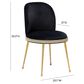Tov Furniture Harley Dining Chair with Black Cushion in Brushed Gold, , large