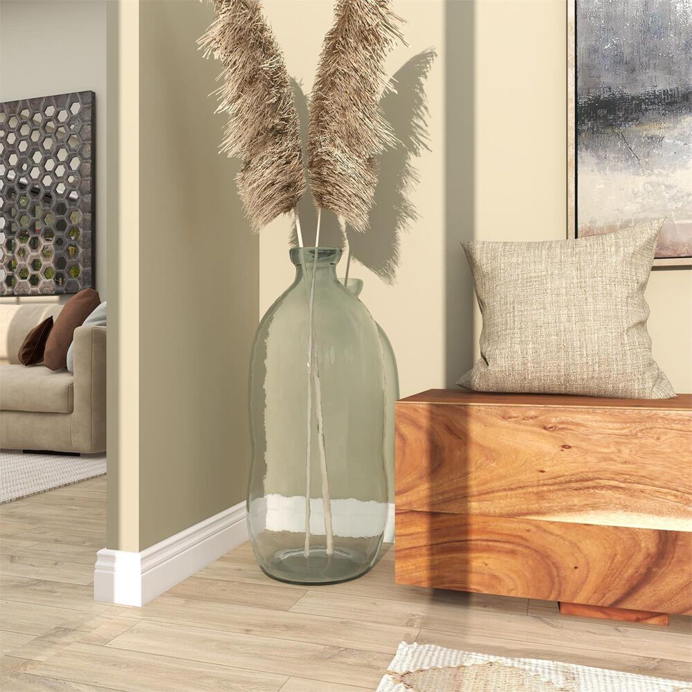 Maple and Jade Spanish Bottle Neck Abstract Decorative Vase in Tinted Light Blue, , large