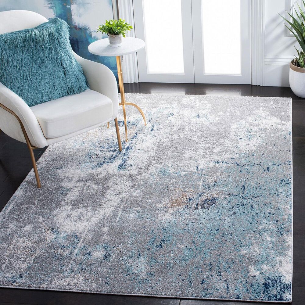Safavieh Aston 6&#39; x 9&#39; Grey and Blue Area Rug, , large