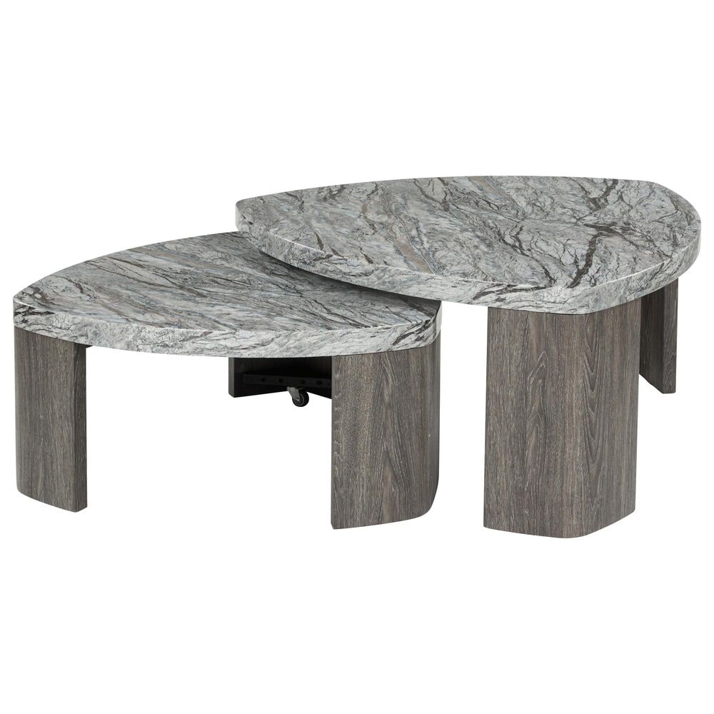 Ashley Surmour Stacked Cocktail Table in Gray and Brown, , large