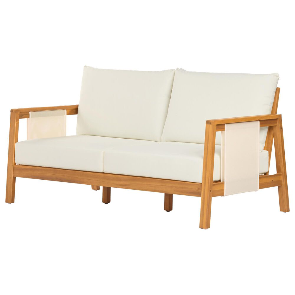 HOMLUX 2-Piece Outdoor Conversation Set with Cushions in Brown and Beige, , large