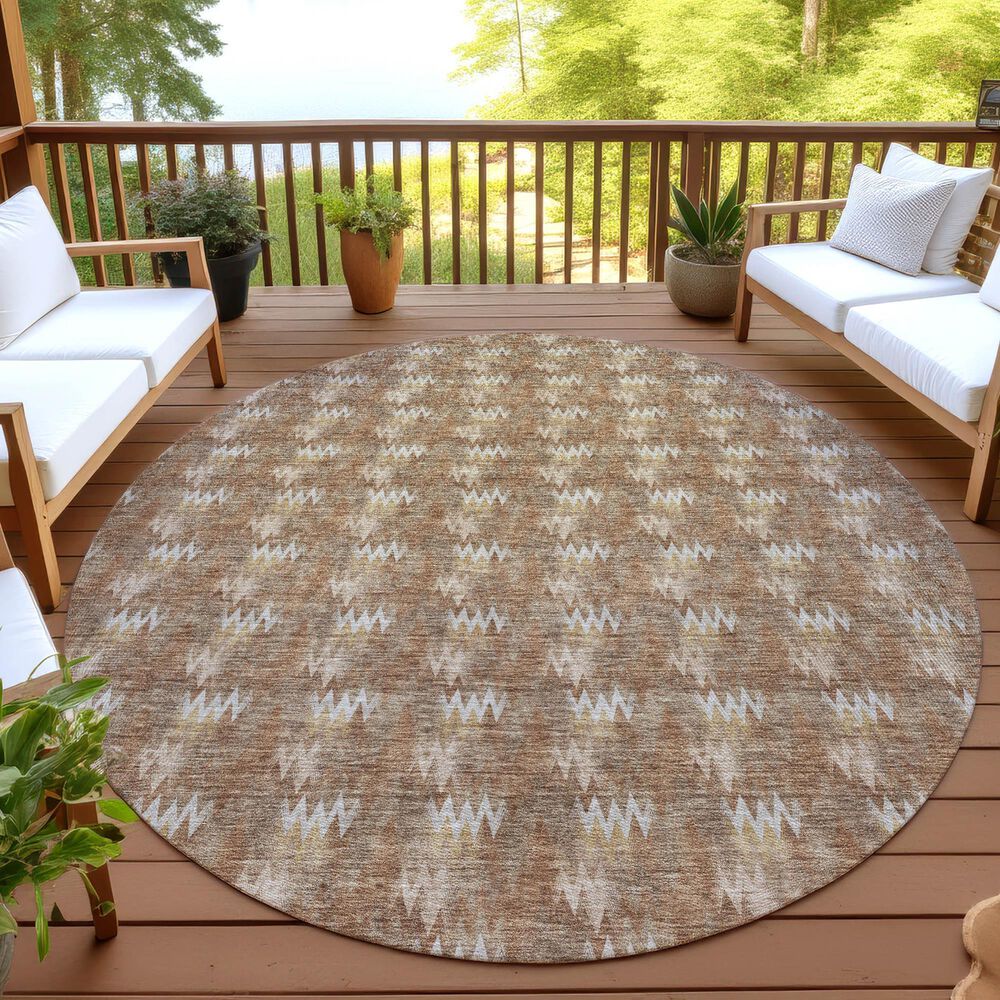 Dalyn Rug Company Soft Essentials Chevron Paprika 8' Round Area Rug, , large
