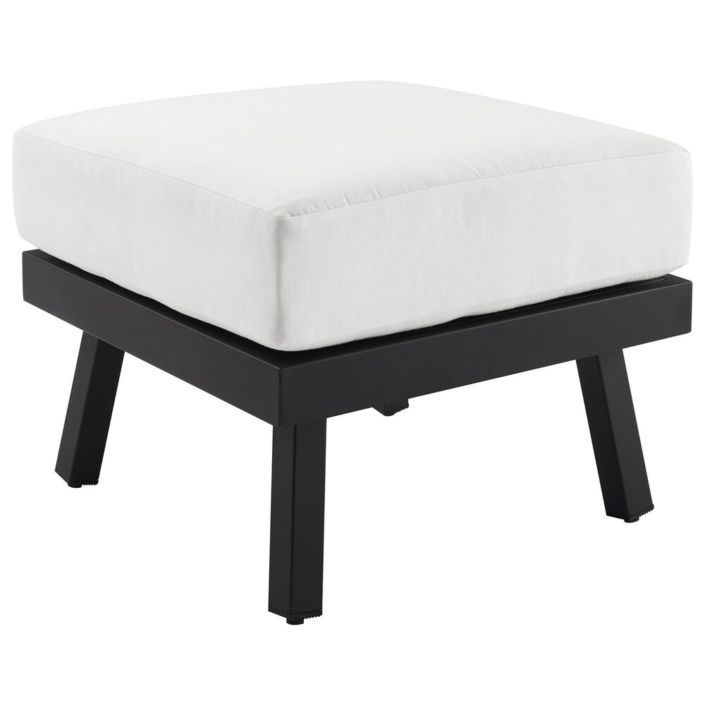 Linon Home Decor Holland Patio Ottoman with Black Frame in Natural, , large