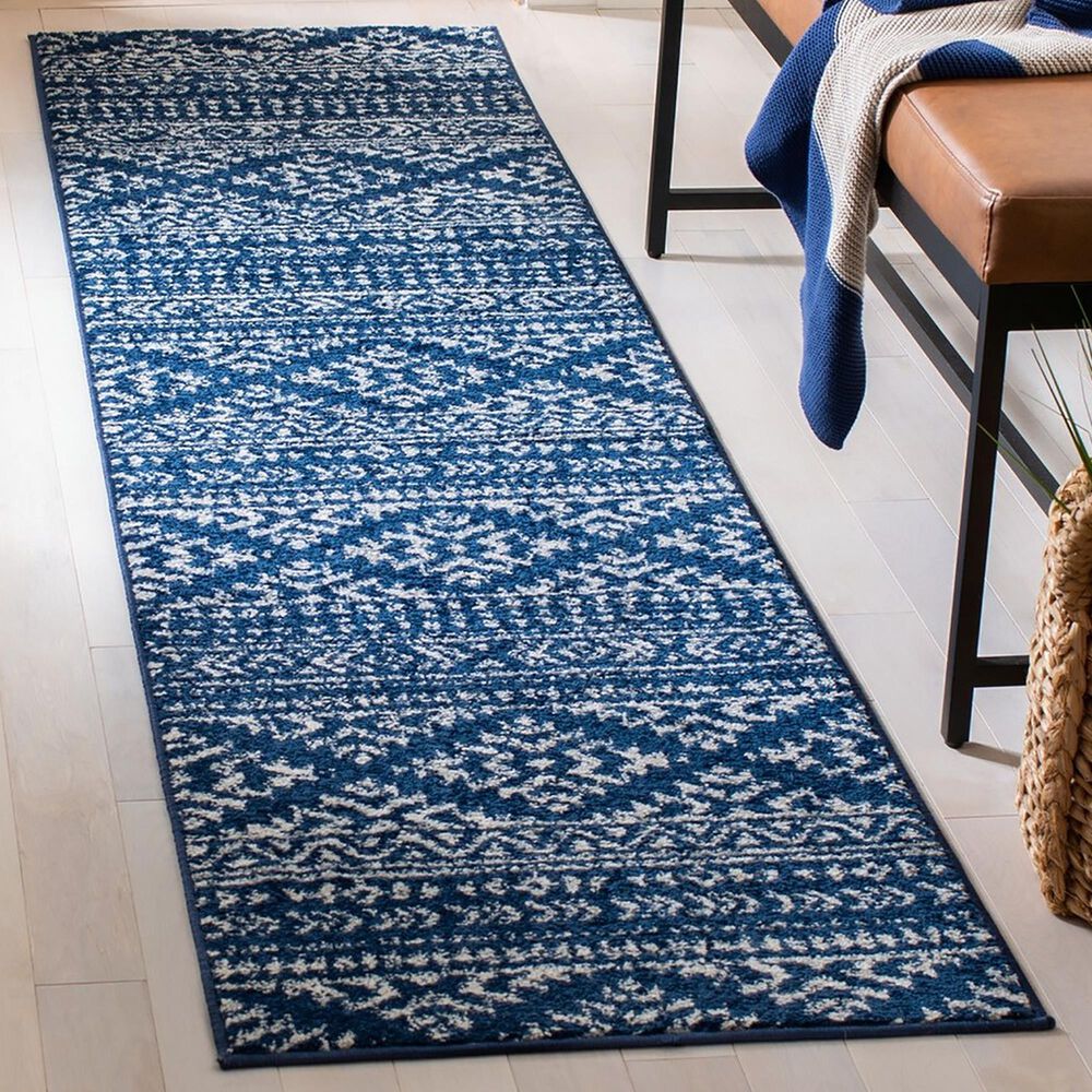 Safavieh Tulum 2&#39; x 11&#39; Navy and Ivory Runner, , large