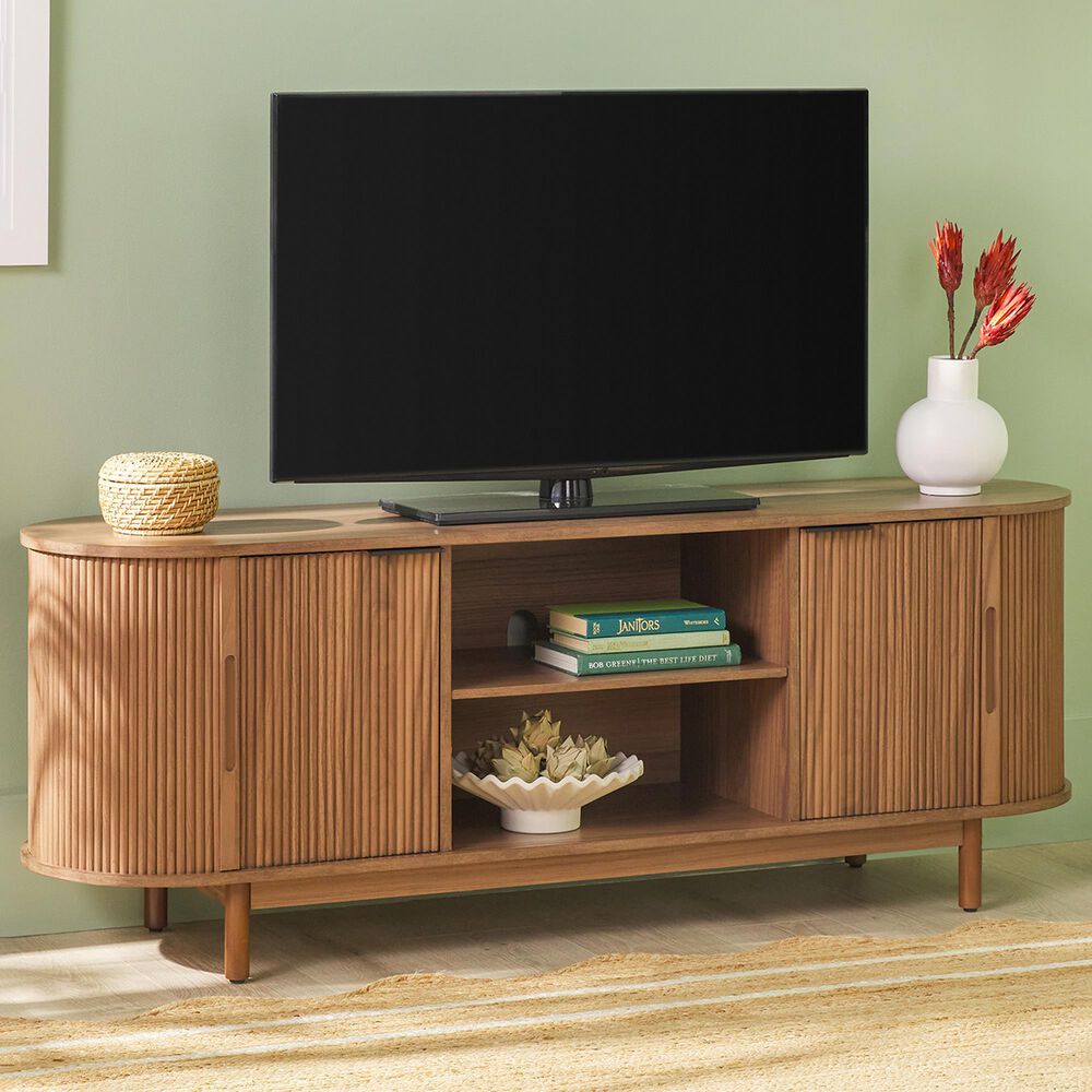 Walker Edison Chloe 60&quot; TV Stand in Mocha, , large