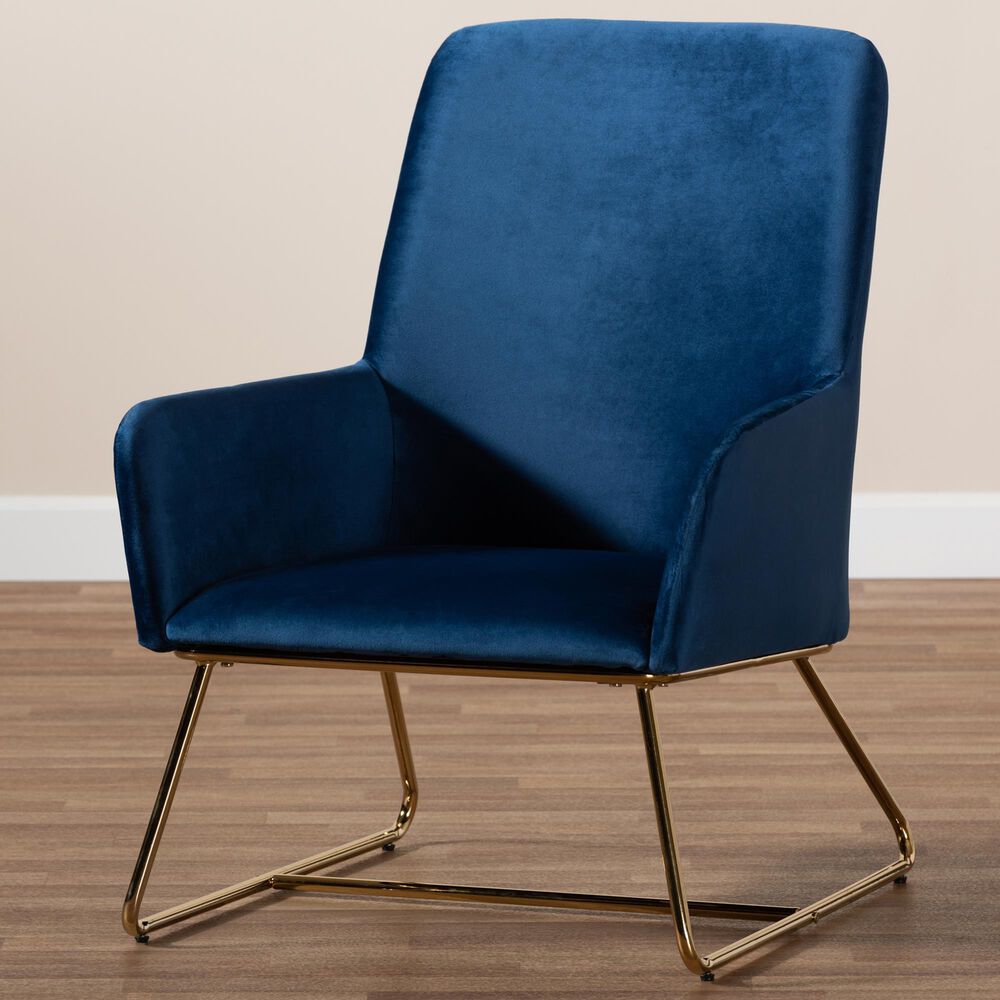 Baxton Studio Sennet Arm Chair in Navy Blue, , large