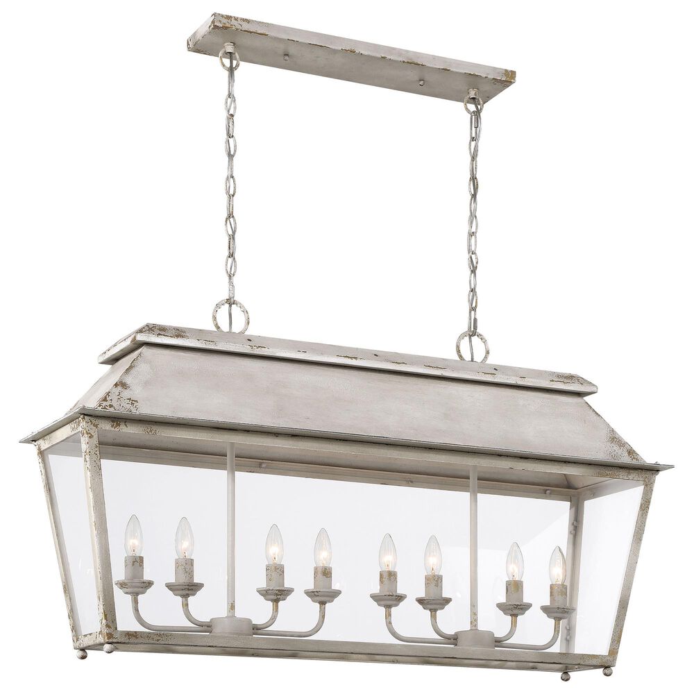 Golden Lighting Abingdon 8-Light Linear Pendant in Antique Ivory, , large