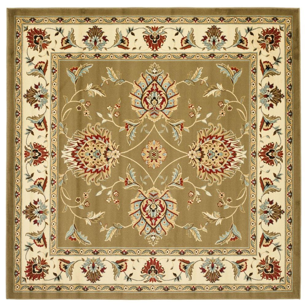 Safavieh Lyndhurst LNH555 6"7" Square Green and Ivory Area Rug, , large