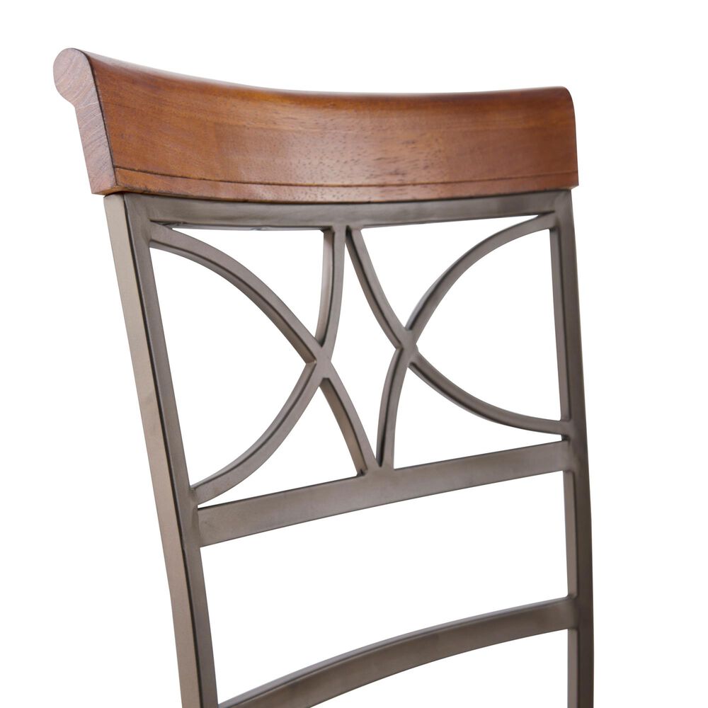 Linon Home Decor Hamilton Side Chair in Medium Cherry, Matte Pewter and Bronze, , large