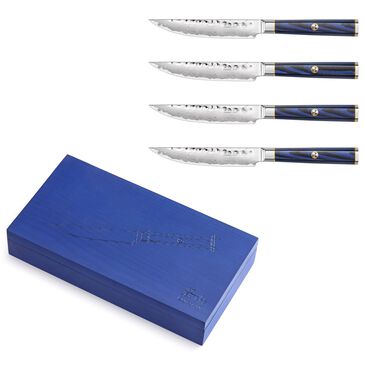 Cangshan Kita 4-Piece Fine Edge Steak Knife Set in Blue and Black, , large