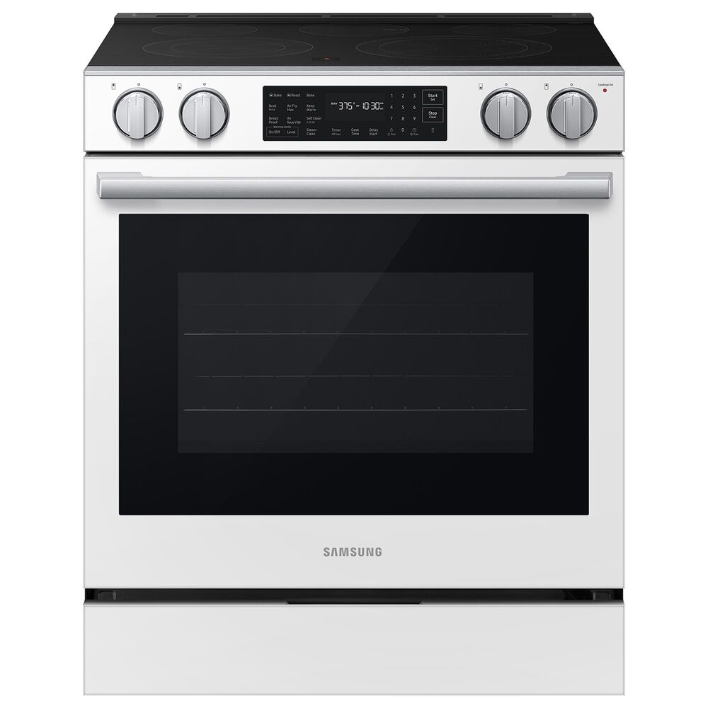 Samsung Bespoke 6.3 Cu. Ft. Smart Slide-In Electric Range with True Convection in White Glass, , large