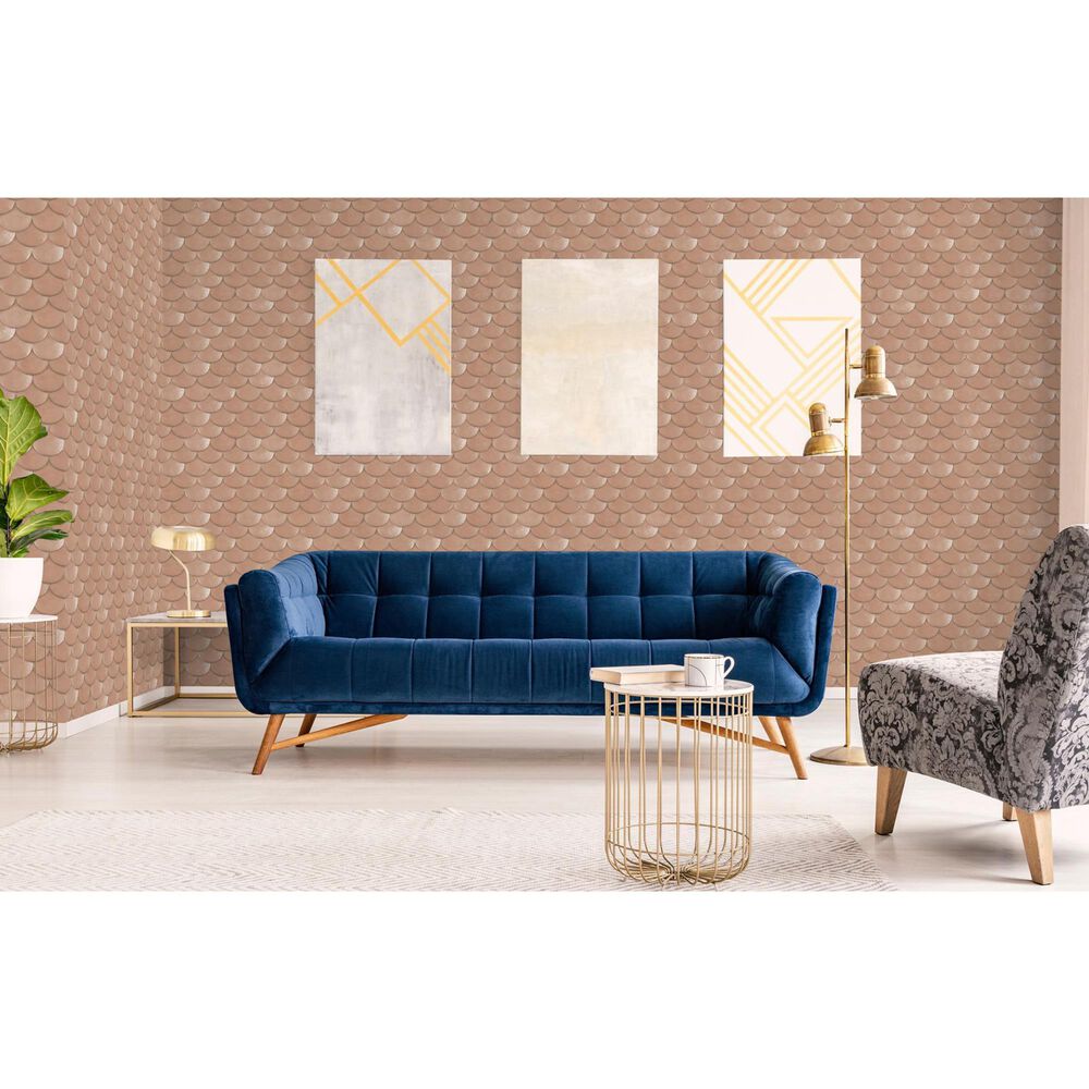 Tempaper Brass Belly 396&quot; x 20.5&quot; Peel and Stick Wallpaper in Blush, , large