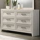 Crown Mark Lorraine 6 Drawer Dresser in Antique White, , large