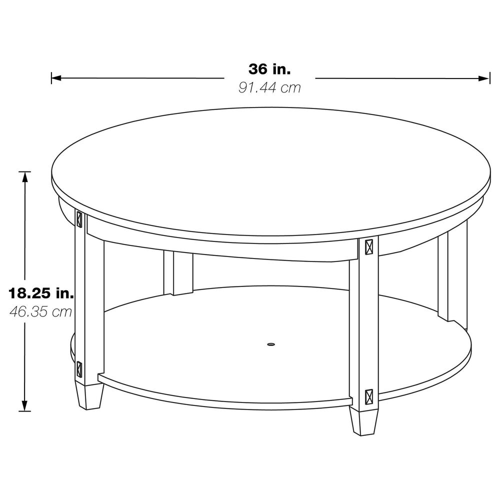 OSP Home Lane Round Coffee Table in Espresso, , large