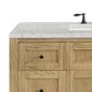 James Martin Vanities Breckenridge 48" Single Bathroom Vanity in Light Natural Oak with 3 cm Eternal Jasmine Pearl Quartz Top and Rectangular Sink, , large