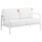Linon Home Decor Holland Outdoor Loveseat with White Cushions in White, , large