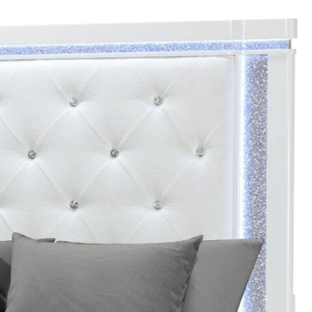Global Furniture USA Alina Full Panel Bed with LED in White, , large