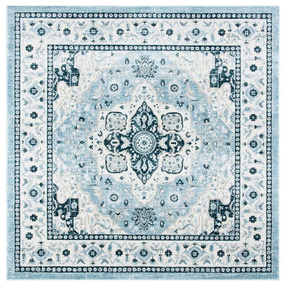 Safavieh Isabella ISA936M 6"7" Square Light Blue and Cream Area Rug, , large