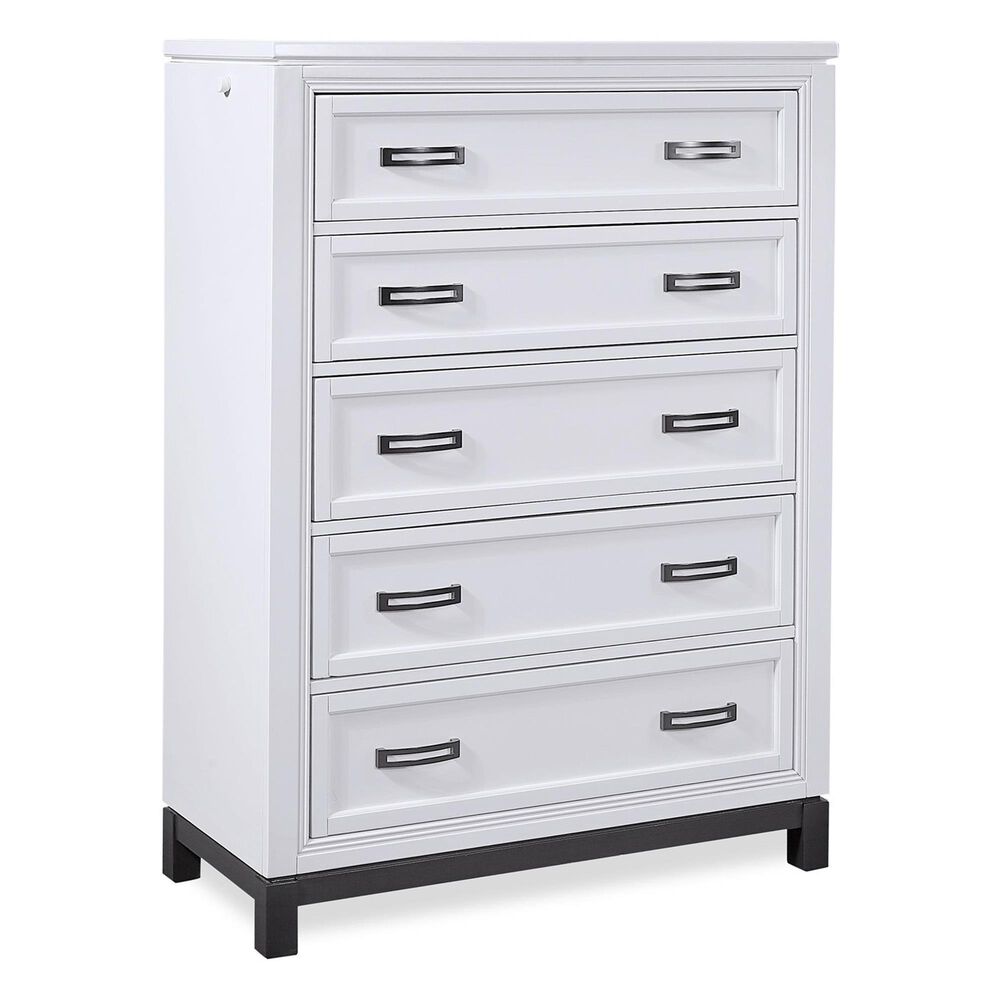 Riva Ridge Hyde Park 5 Drawer Chest in White, , large