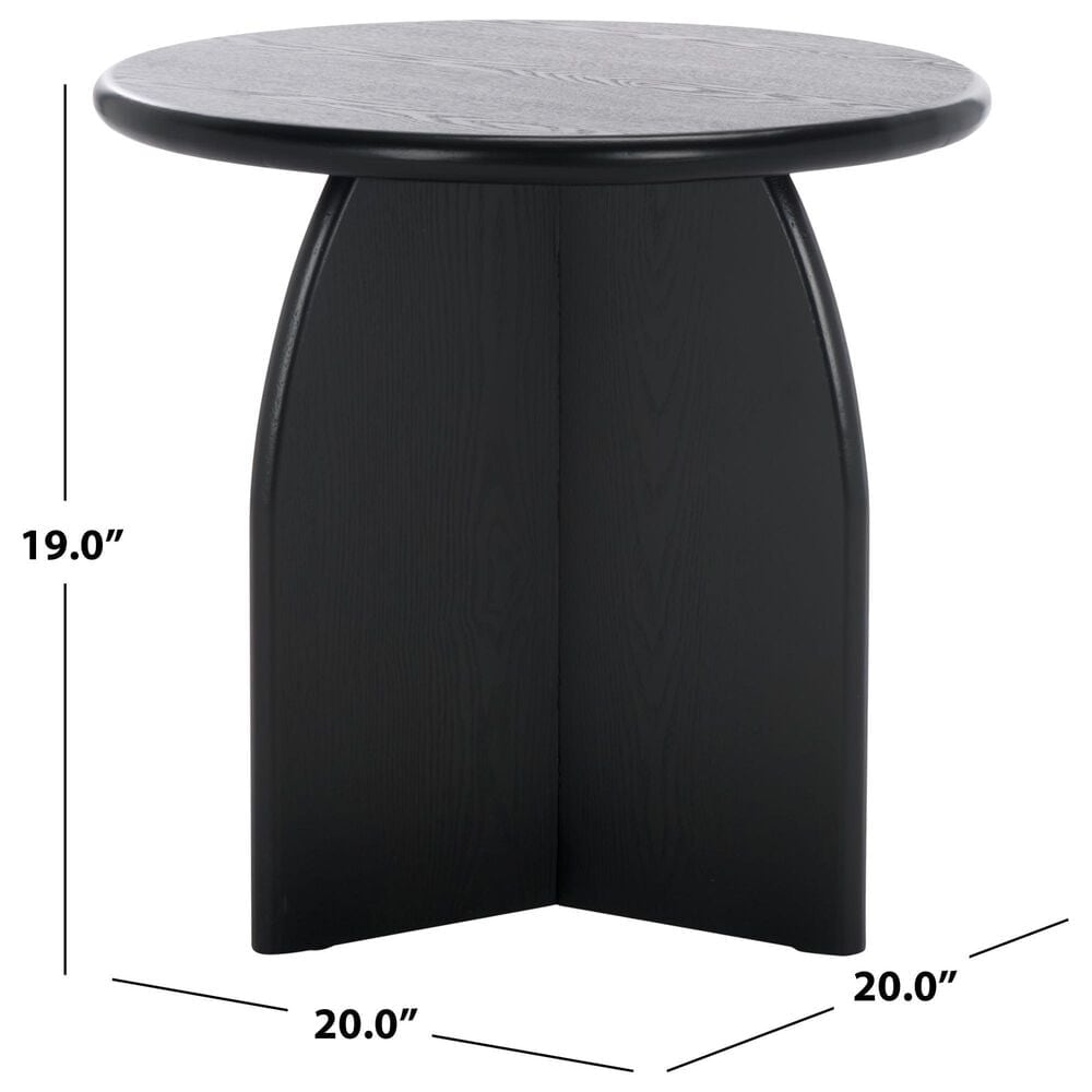 Safavieh Barazi Round End Table in Black, , large