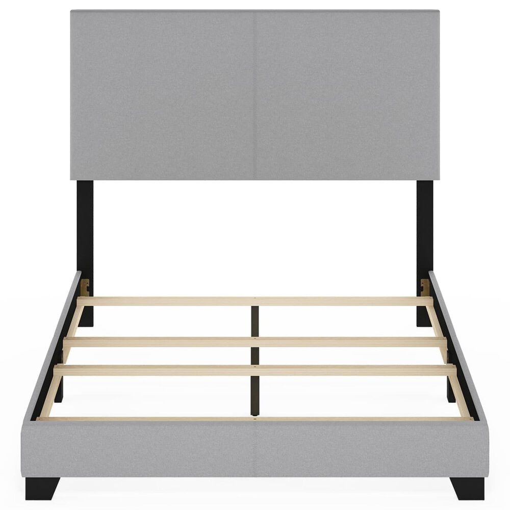 HOMLUX Pessac Full Fabric Upholstered Panel Bed Frame in Glacier, , large