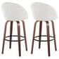 LumiSource Matisse 30" Swivel Barstool with Cream Fabric Upholstery in Walnut and Black (Set of 2), , large