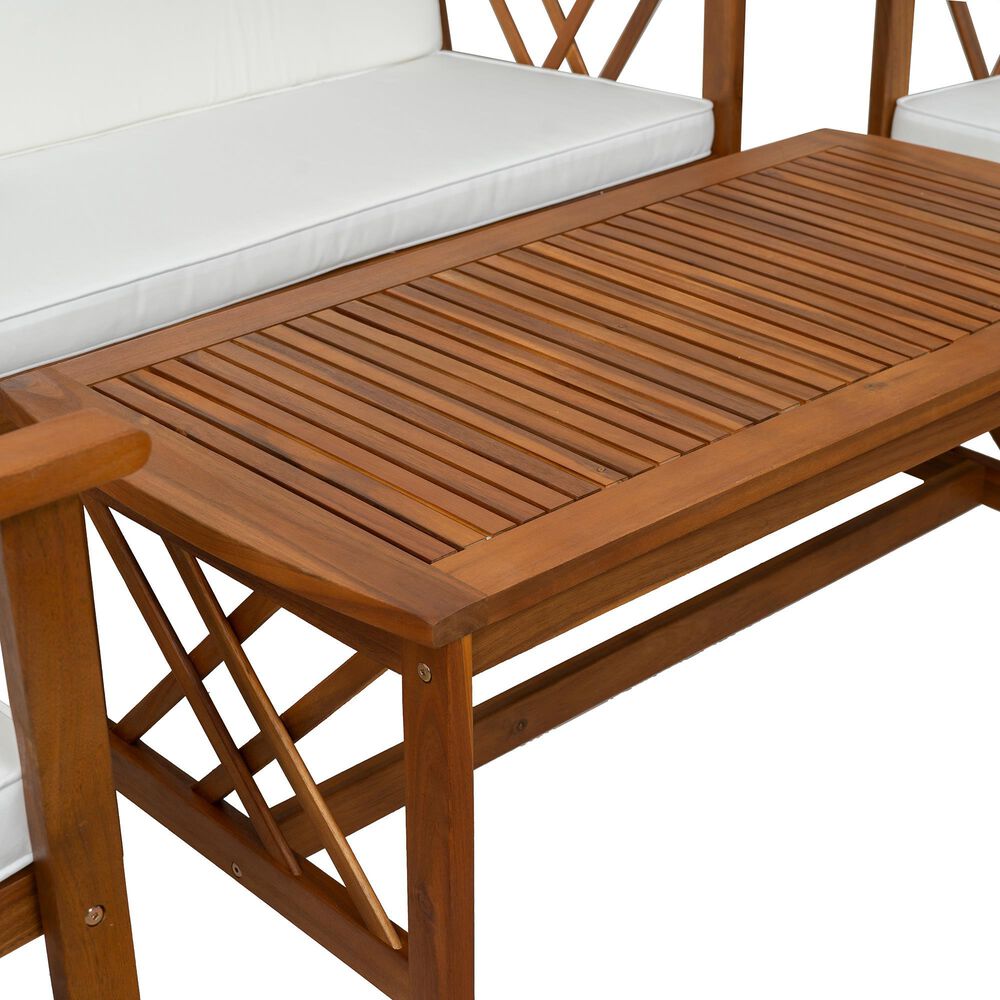 Linon Home Decor Jubil 4-Piece Outdoor Conversation Set in Brown, , large