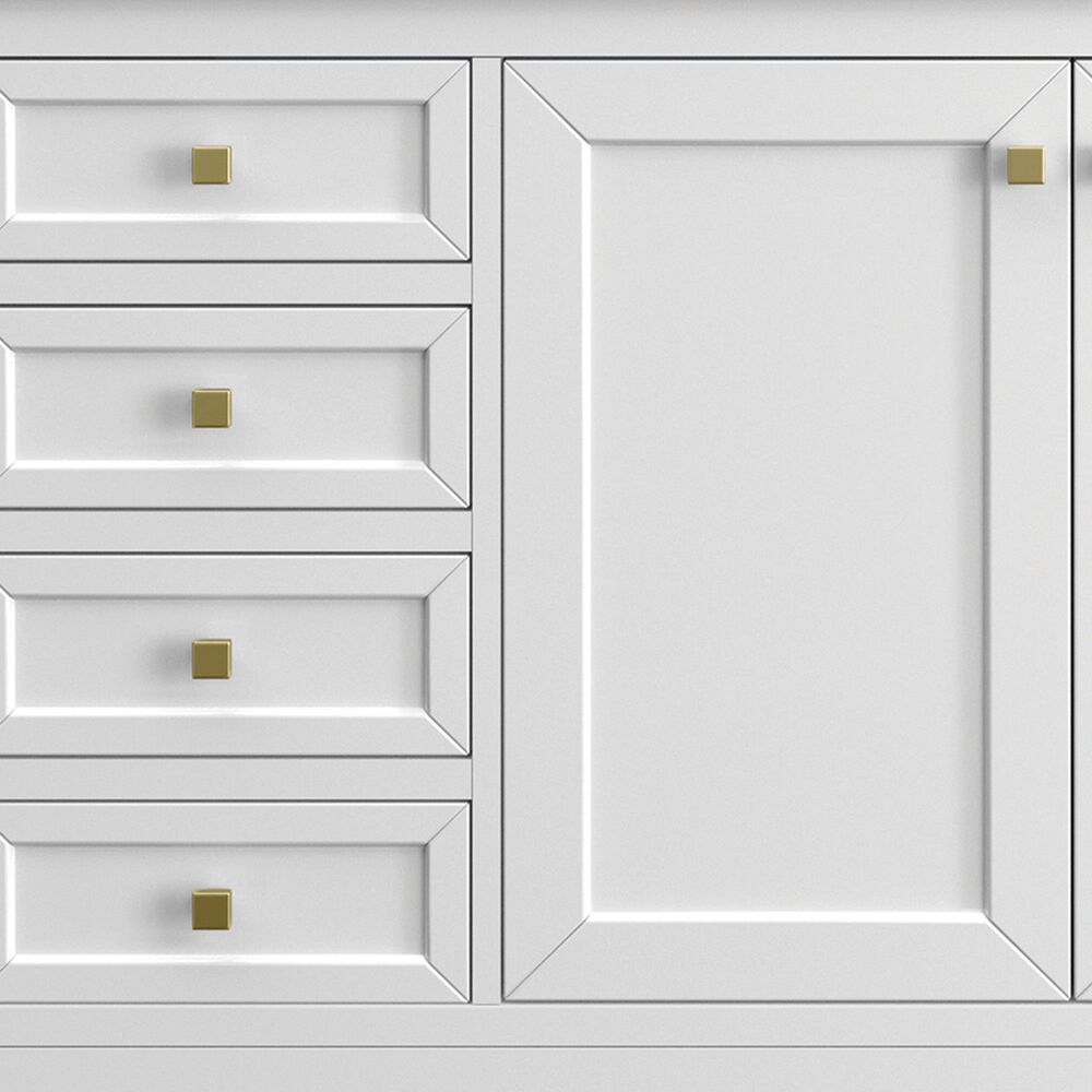 James Martin Vanities Chicago 60&quot; Single Bathroom Vanity in Glossy White with 3 cm Lime Delight Quartz Top and Rectangular Sink, , large