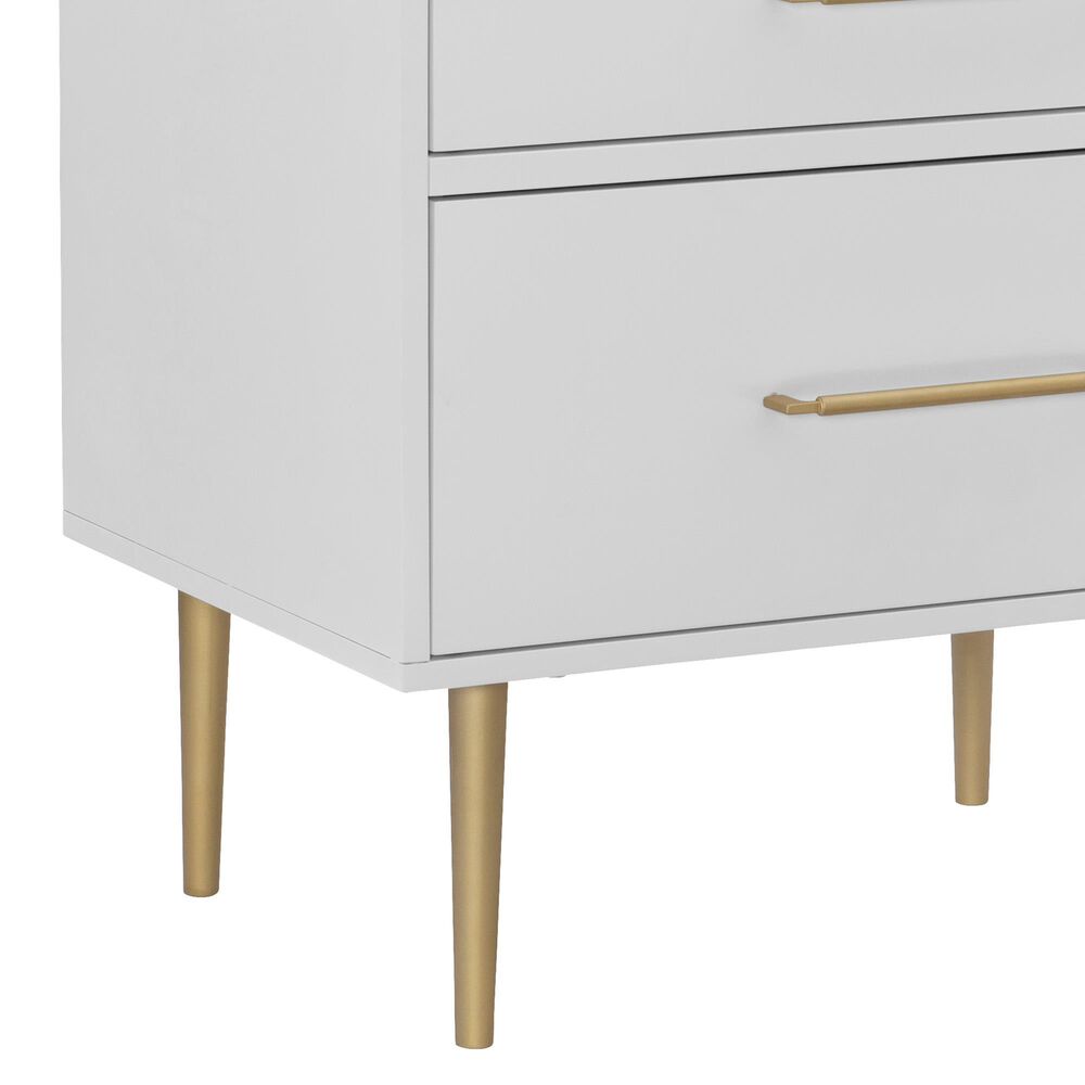 Linon Home Decor Gloria 2-Drawer Nightstand in White and Gold, , large