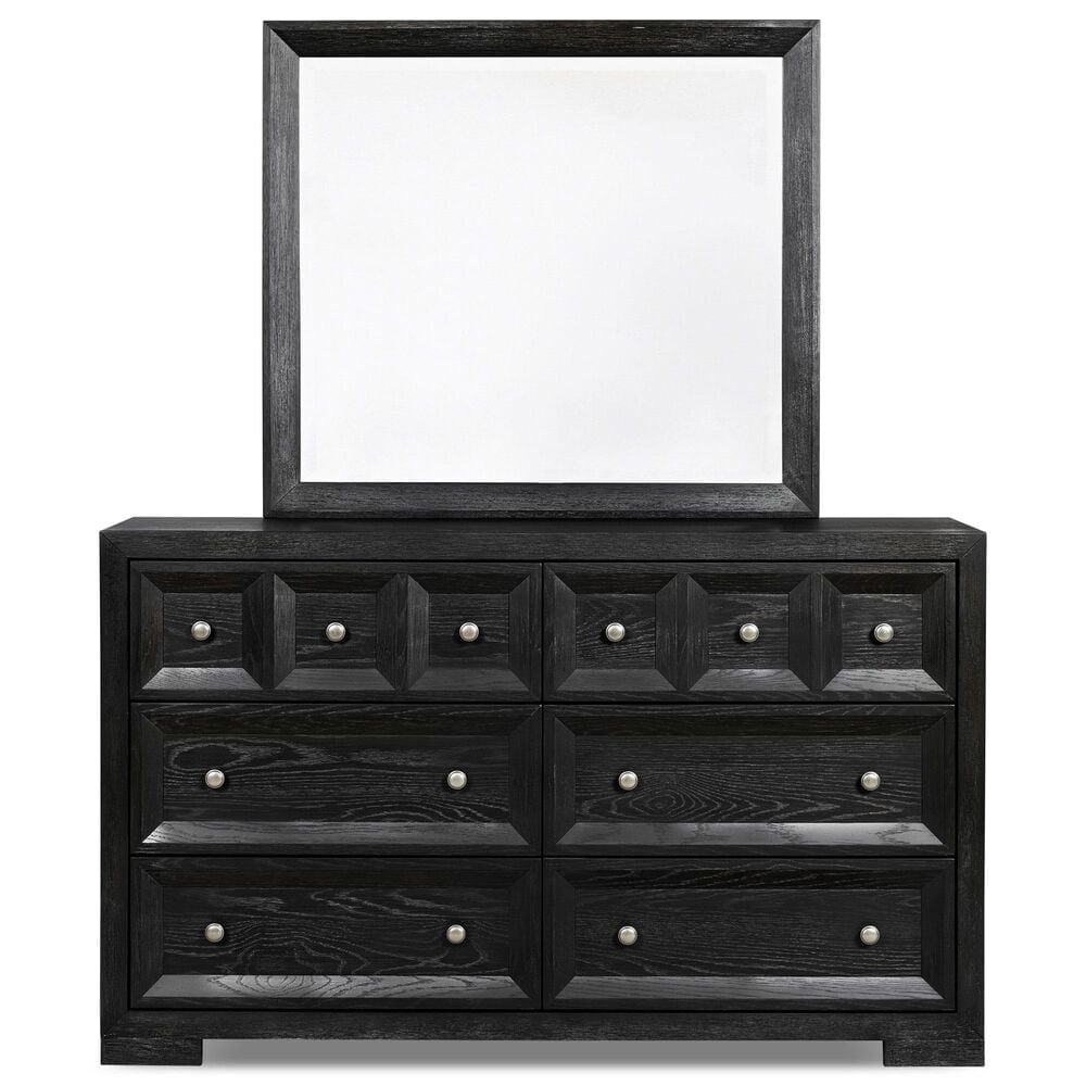 Furniture of America Hatton 6-Drawer Dresser and Mirror in Weathered Black, , large