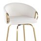 LumiSource Claire Swivel Barstool with Cream Velvet Upholstery in Gold (Set of 2), , large