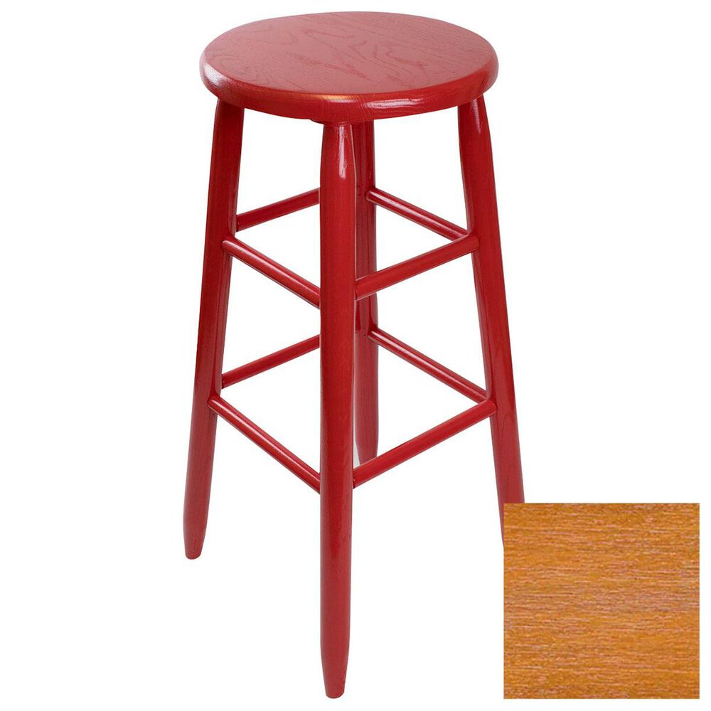 Lakeside Garland Round Barstool in Medium oak, , large