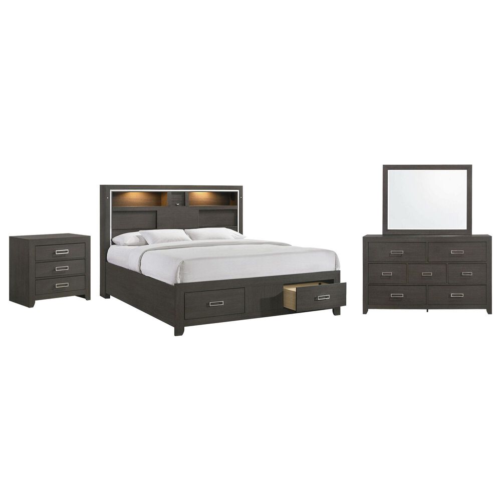 Mayberry Hill Sasha 4 Piece King Bedroom Set in Grey NFM