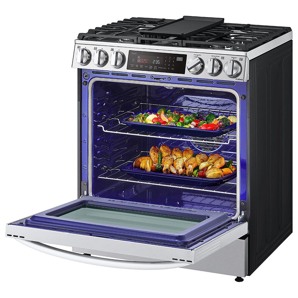 LG 6.3 Cu. Ft. Smart Wi-Fi Enabled ProBake Convection InstaView Slide-In Gas Range with Air Fry in Print Proof Stainless Steel, , large